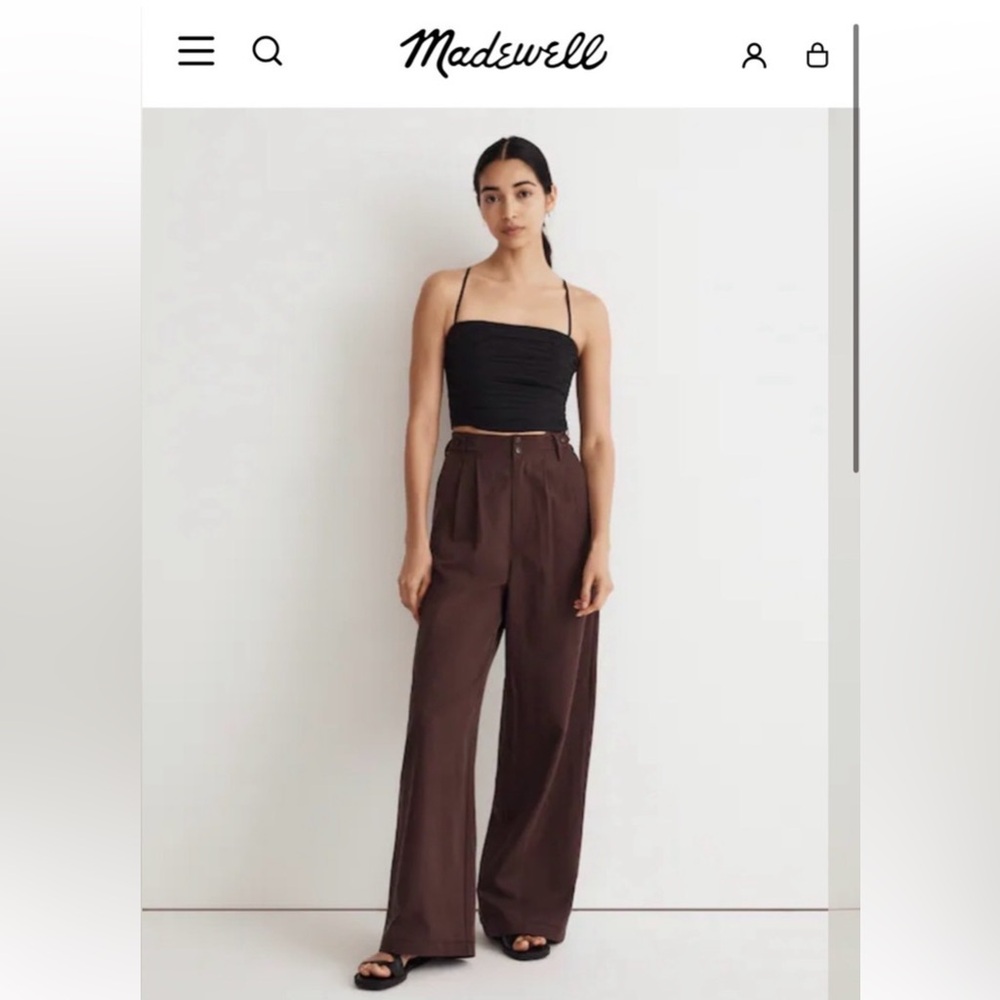 Madewell Chocolate brown Harlow wide leg pants